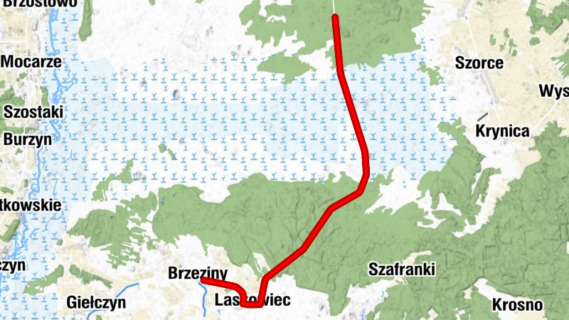 Brzeziny - Kaplica cmentarna - Cegielnia - Kościół pw. Najświętszego Serca Pana Jezusa