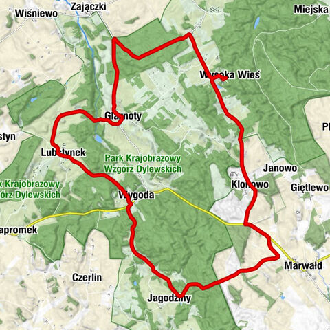 Wysoka Wieś - Glaznoty - Lubstynek - Wygoda