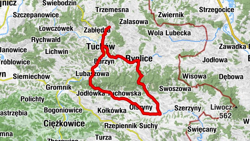 Dół - Tuchów - Wielka Góra - Kościół św.Gerarda Majella w Lubaszowej