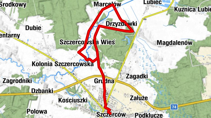 Szczerców - Grudna - Szczercowska Wieś - Rudzisko