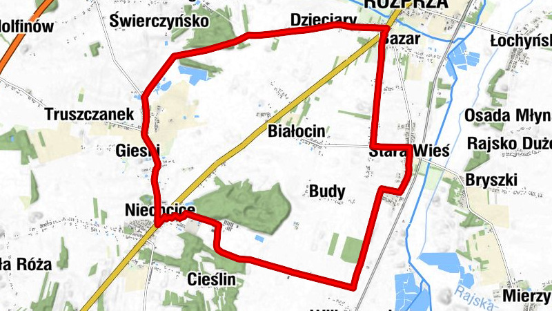 Niechcice - Gieski - Parcele - Rozprza