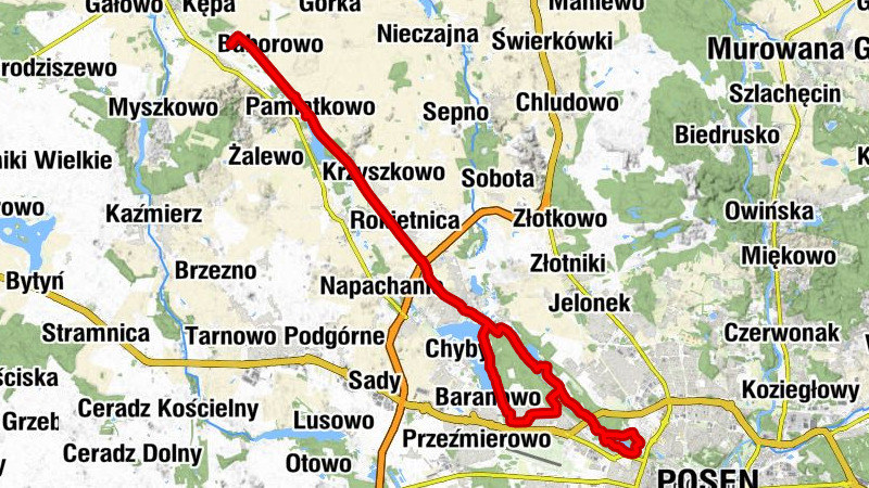 Baborówko - Pamiątkowo - Na trakcie - Poznań