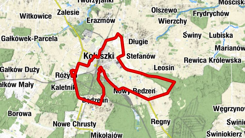 Różyca - Stare Żakowice - Żakowice - Koluszki