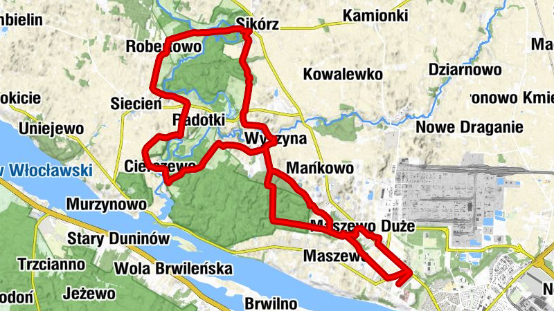 Płock - Maszewo Duże - Wyszyna - Ludwikowo