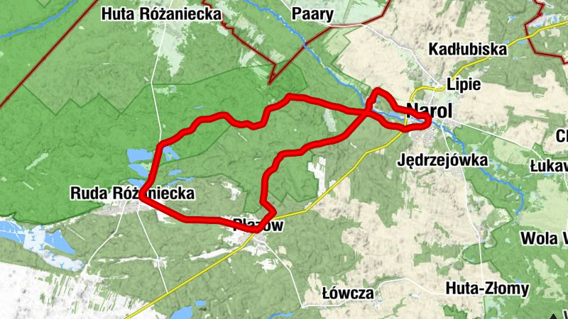 Ruda Różaniecka - Kaplica cmentarna - Kościół pw. Narodzenia Najświętszej Maryi Panny - Stawy