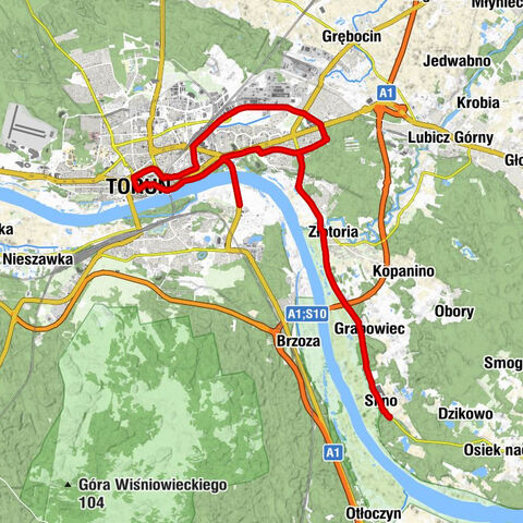 Restauracja "W dechę" - Kościół pw. Chrystusa Króla - Kościół pw. Świętego Wojciecha Biskupa Męczennika - Kościół pw. Najświętszej Maryi Panny Częstochowskiej