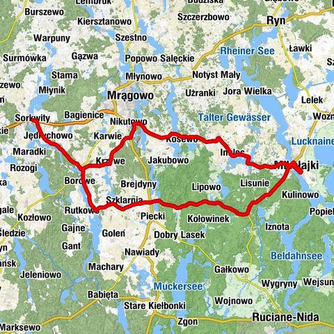 Sorkwity - Kościół pw. Świętej Rodziny - Kościół pw. Matki Bożej Różańcowej - Kaplica pw. Podwyższenia Krzyża Świętego