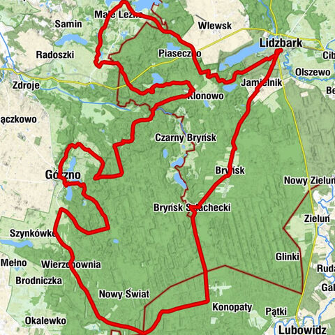Kejbar - Lidzbark - Jamielnik - Górzno