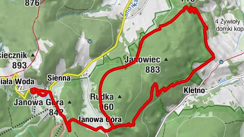 Biała Woda - Sienna - Karczma Hubertus - Janowa Góra