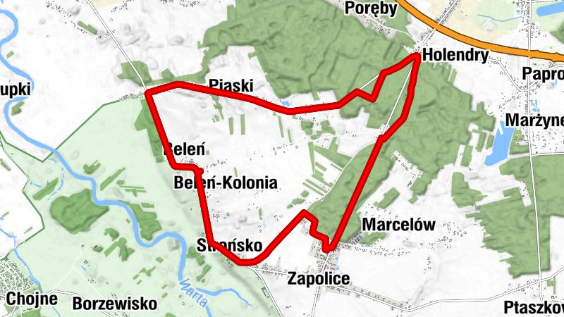Beleń - Kaplica św. Rocha - Zduńska Wola - Kaplica Krzyża Świętego