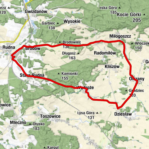 Rudna - Brodów - Miłogoszcz - Stara Rudna