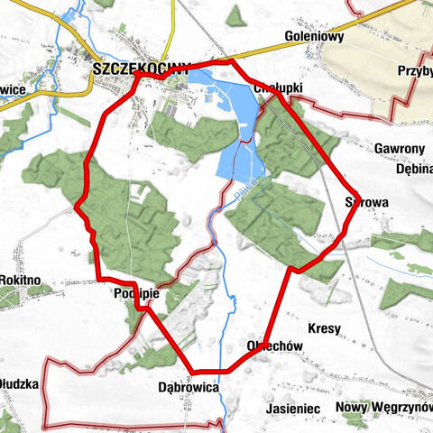 Szczekociny - Kaplica św. Stanisława - Podlas - Kościół pw. Świętego Bartłomieja Apostoła w Szczekocinach