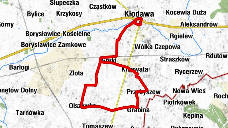 Kłodawa - Kościół pw. św. Fabiana i Sebastiana - Pomarzany-Folwark - Pomarzany Fabryczne