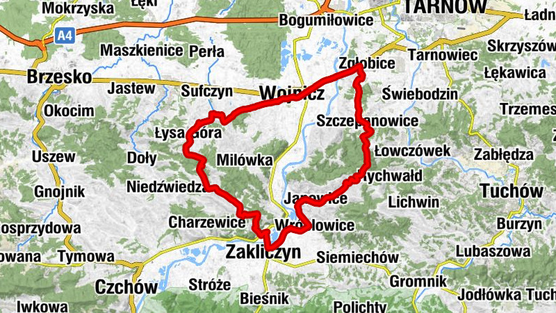 Roztoka - Kościół pw. Podwyższenia Krzyża Świętego w Janowicach - Kościół św. Leonarda w Wojniczu - Dąbrowa (Wilkówka)