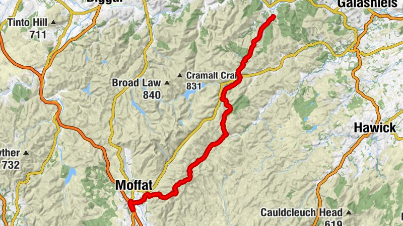 Beattock - Over Phawhope - Potburn - Traquair