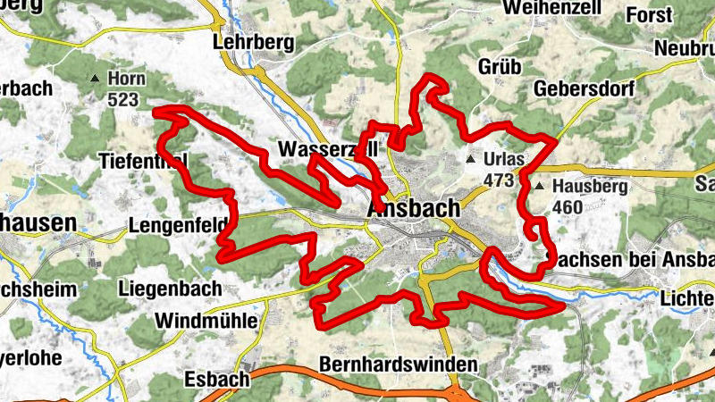 Ansbach - Wasserzell - Bocksberg - Schwedenschanze