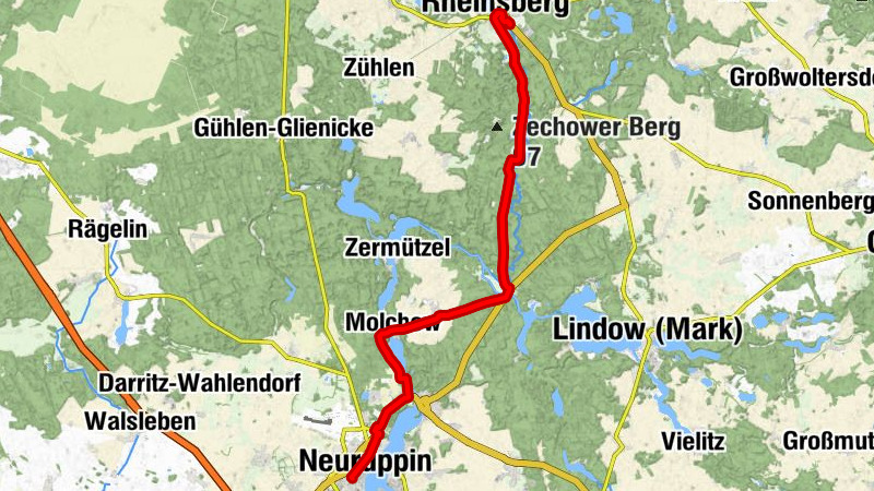 Rheinsberg (Mark) - Rheinsberg - Untermühle - Neuruppin