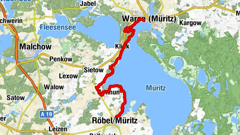 Röbel/Müritz - Gotthun - Kirche Sietow - Waren (Müritz)