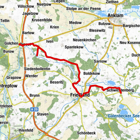 Klempenow - Friedland - St. Nikolairuine - Schwichtenberg