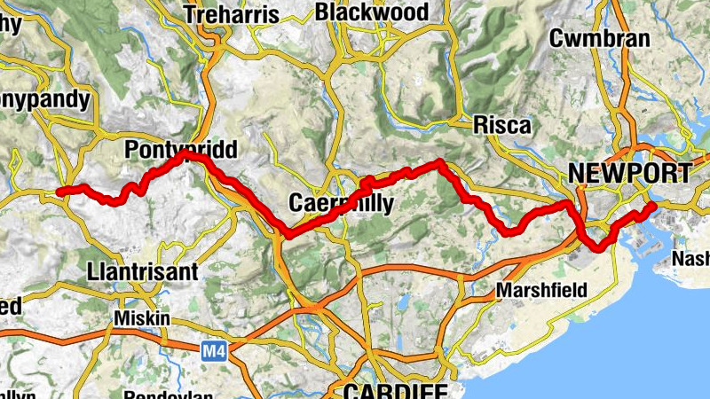 Tonyrefail - Pontypridd - Caerphilly - Newport