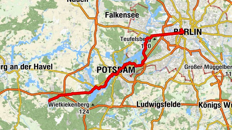 Lehnin - Mierenberg - Garnisonkirche - Berlin Hauptbahnhof (tief)