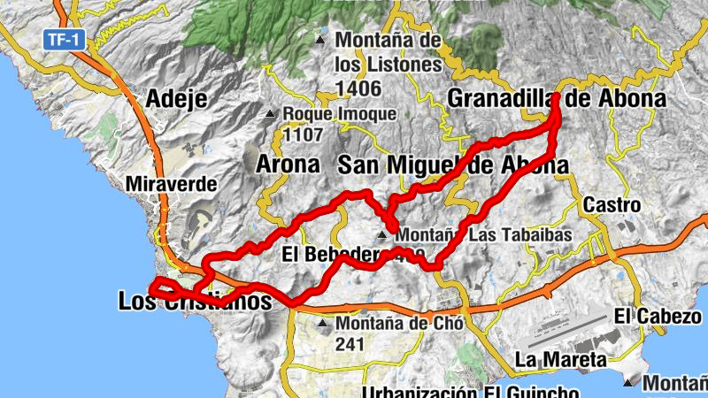 Playa de las Américas - Montaña Acojeja - Iglesia San Miguel - Ermita de El Calvario