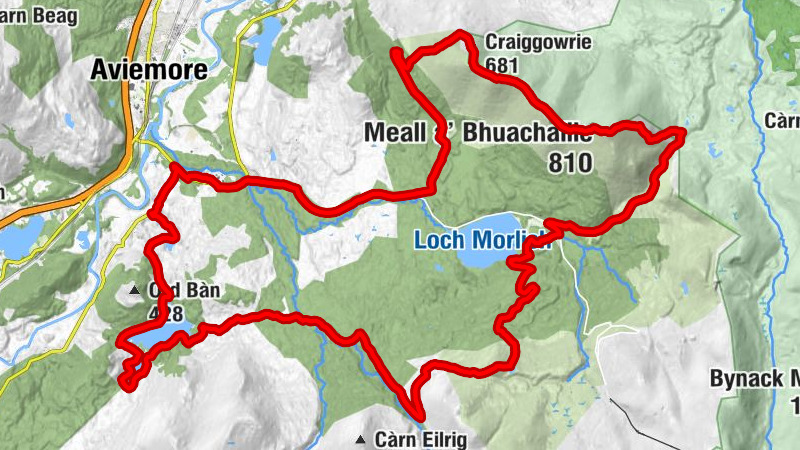 Inverdruie - Meall a' Bhuachaille - Creagan Gorm - Craiggowrie