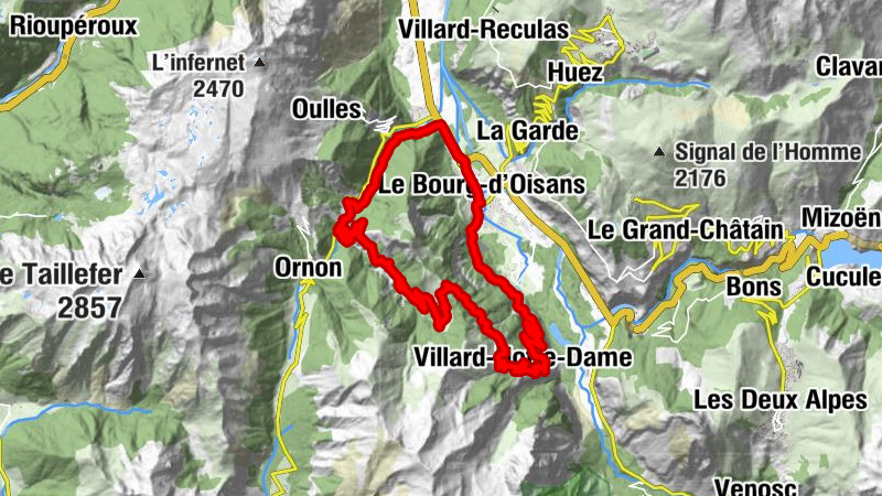 Le Bourg-d'Oisans - Le Rat - Col du Solude - Église Notre-Dame-de-l'Assomption