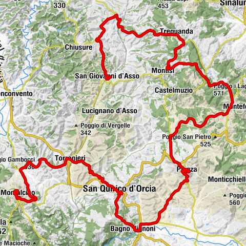 Montalcino - Poggio Gambocci - Poggio i Lagacci - San Giovanni d'Asso
