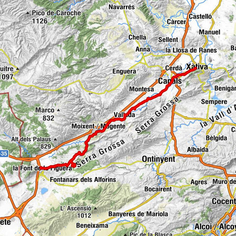 Xàtiva - Novetlè - Canals - la Font de la Figuera