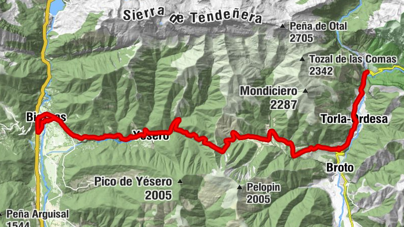 Biescas - Urbanización Los Feneros - Mesón Casa Diego - Puerto de Cotefablo