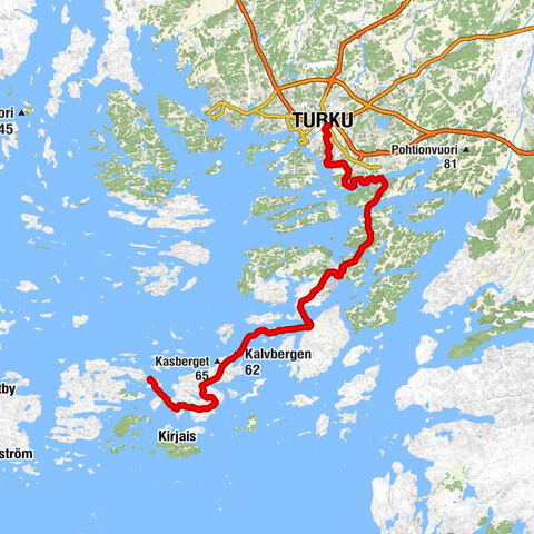 Turku - Luolavuori - Kiialanmäki - Nagu hamn