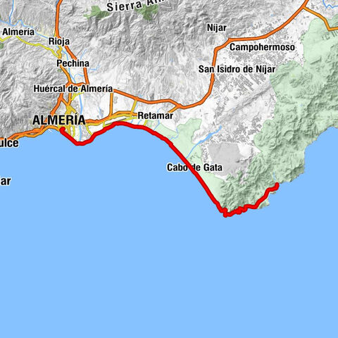 San José - Piedra del Cuchillo - Iglesia de las Salinas de Cabo de Gata - Almería