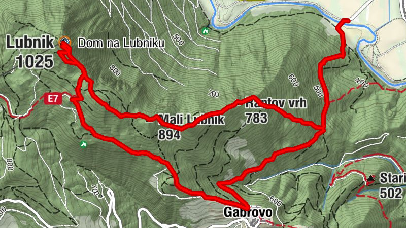 Podlubnik - Lubnik - Gabrovo - Podlubnik