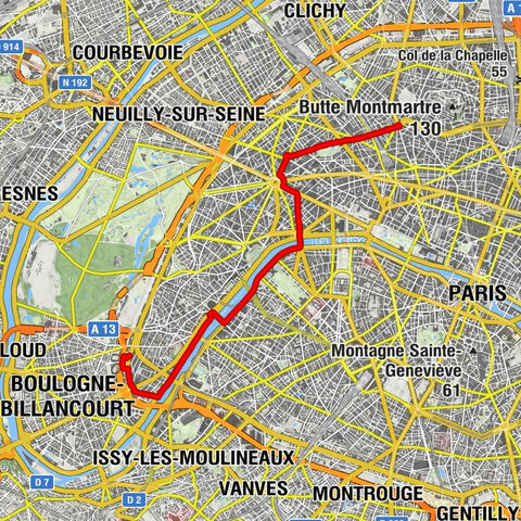 Place de Clichy - Temple des Batignolles - Clichy - Suresnes