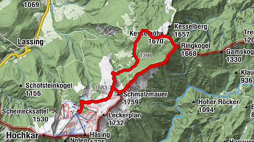 Hochkar - Schmalzmauer - Geißhöhe - Ringkogel - Schwarzalmhütte - Brunneckerhütte