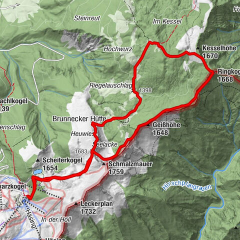 Hochkar - Schmalzmauer - Geißhöhe - Ringkogel - Schwarzalmhütte - Brunneckerhütte