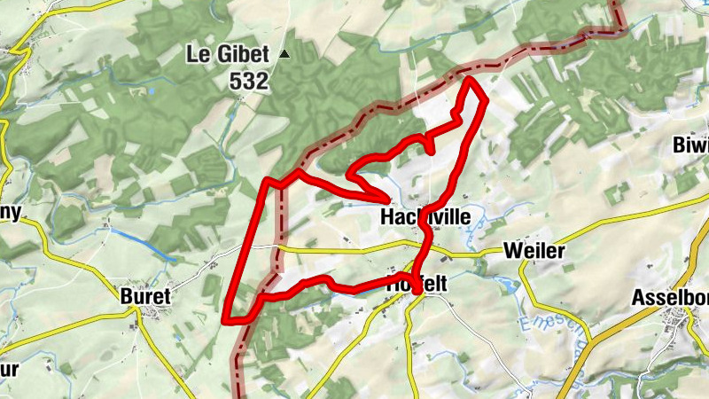 Hoffelt - Barteshaus - Hachiville - Mäerteskierch