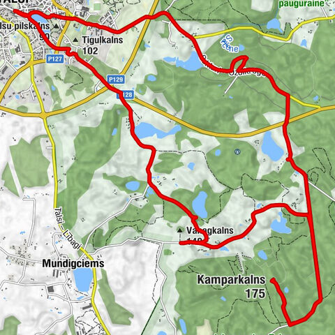 Talsu radošā sēta - Tiguļkalns - Kamparkalns - Talsu pilskalns