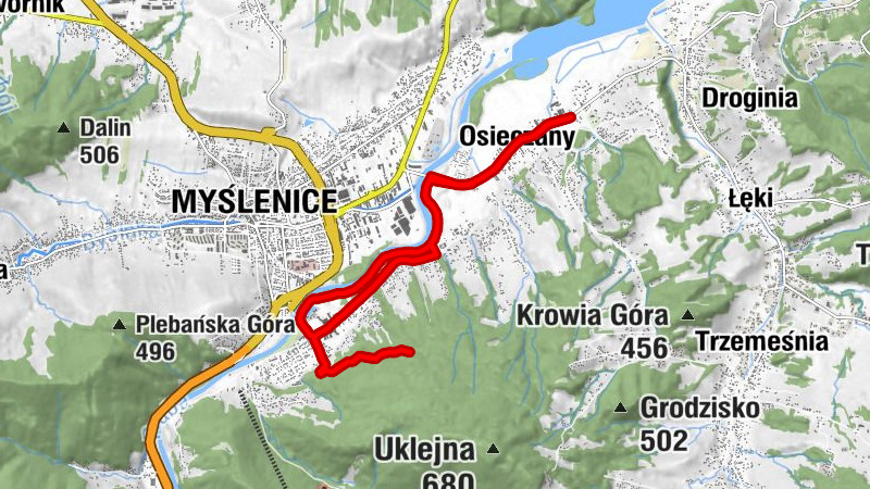 Osieczany - Myślenice - Zarabie
