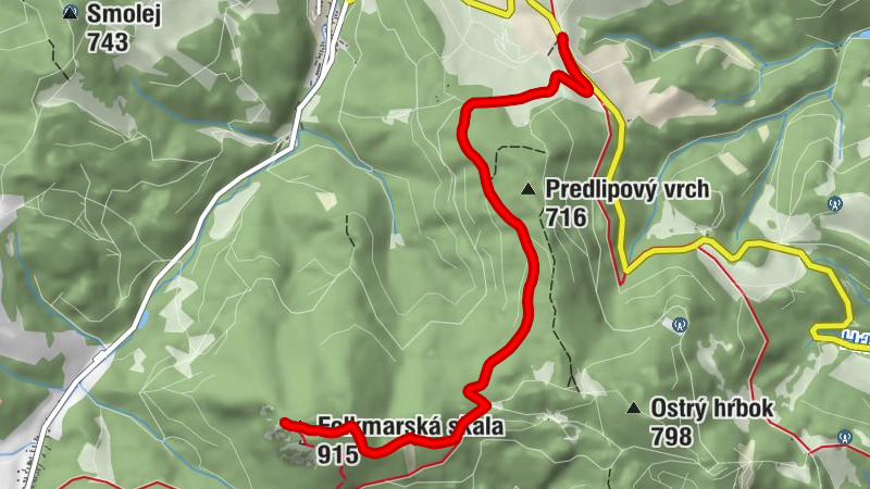 Folkmarský kopec - Folkmarská skala - Pod skalou