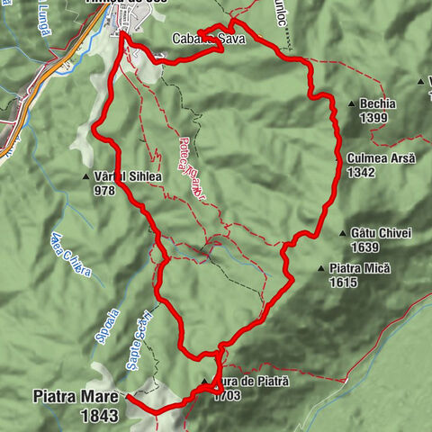 Timișu de Jos - Șura de Piatră - Piatra Mare - Culmea Arsă