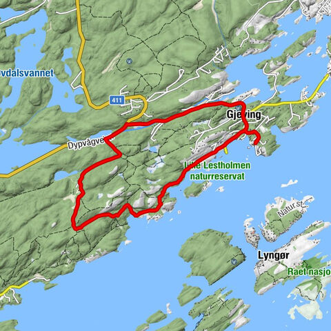 Lyngørporten - Vinterstø - Gjeving - Sandvikdalen