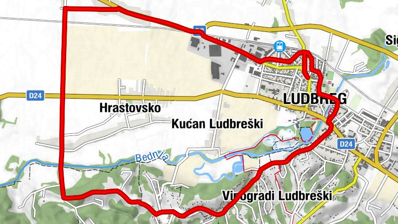 Ludbreg - Poljanec - Vinogradi Ludbreški - kapela Majke Božje Žalosne