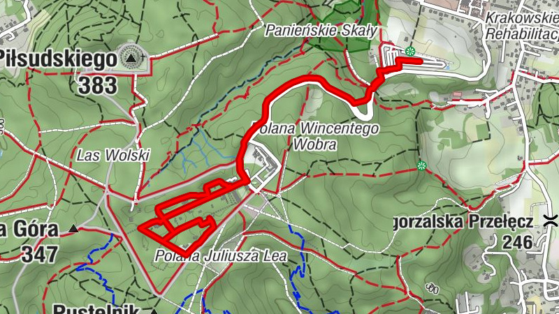 Kraków - Las Wolski - Franciszkówka - Zwierzyniec