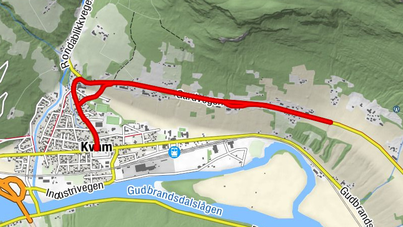 Kvam - Lyshaugen - Røssum - Klomstad