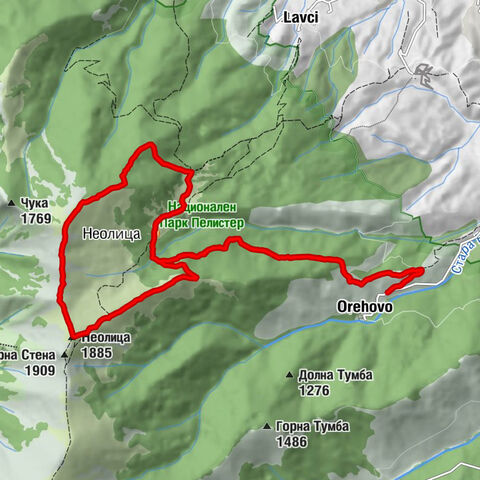 Орехово - Неолица - Орлово Седло