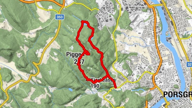 Porsgrunn - Kjerkeåsen - Piggen - Skien