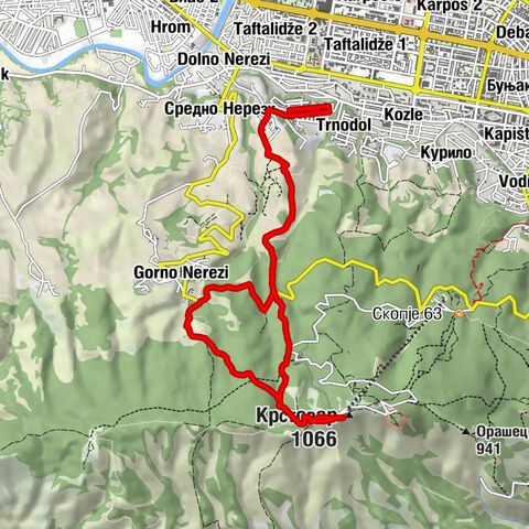 Трнодол - Горно Нерези - Крстовар - Скопје