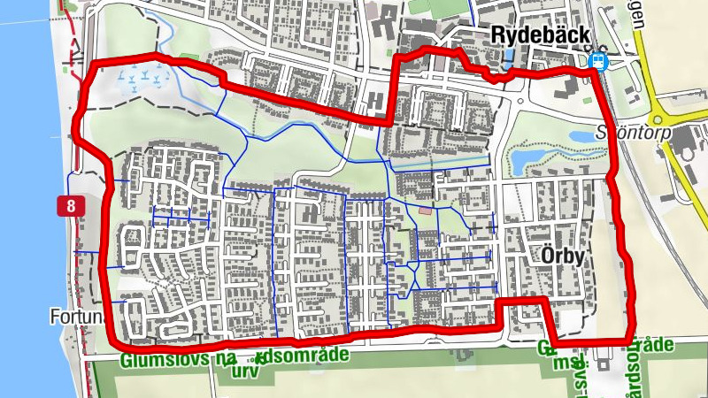 Rydebäck - Fortuna Strandkrog - Rydebäcks kyrka